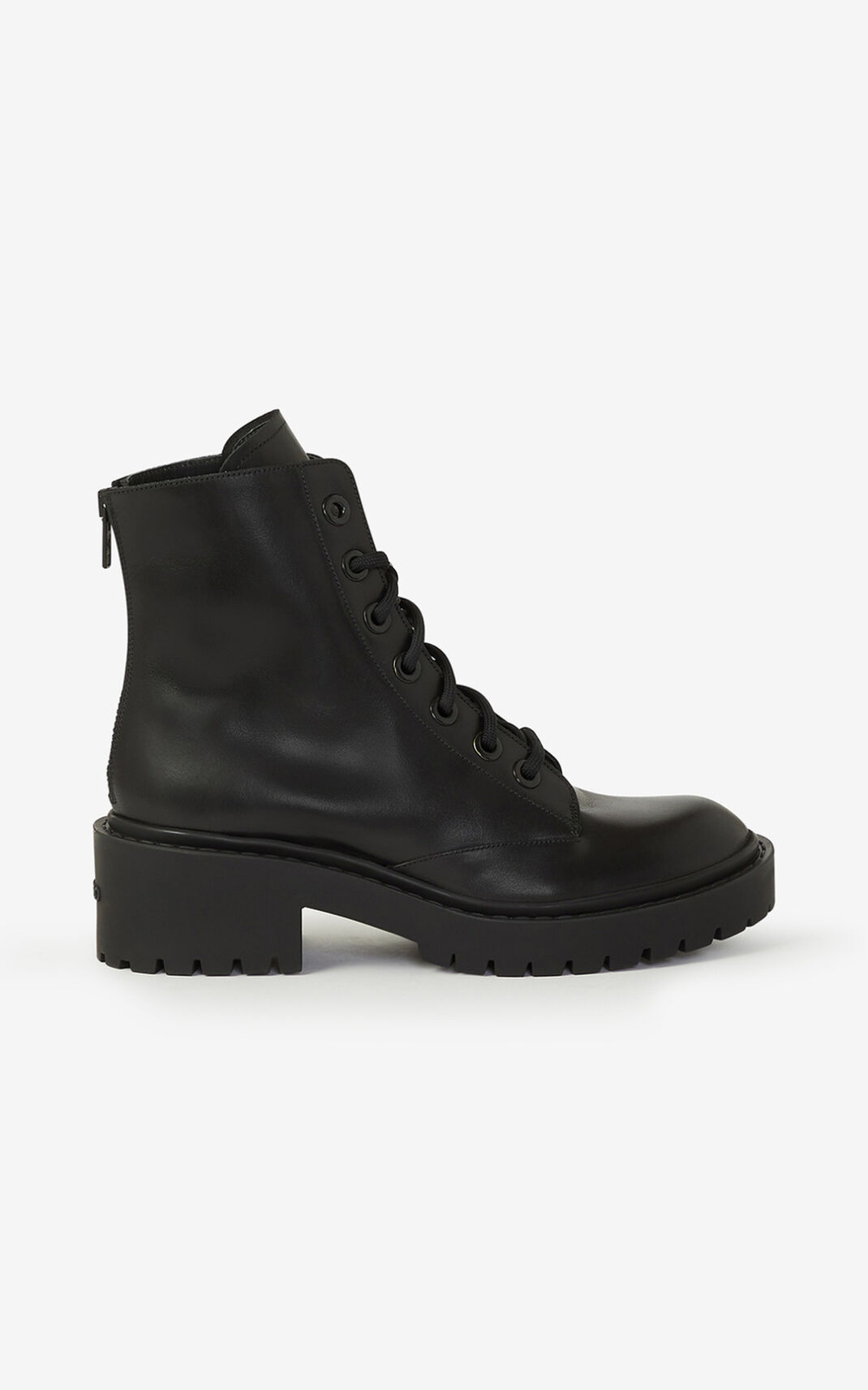 Kenzo Lace up Pike レザー ankle ブーツ レディース 黒 - NZGCMY013